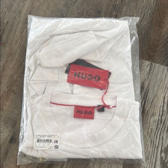 Hugo Boss Men's Cotton-Jersey Regular-Fit T-Shirt with Logo Print White SZ L NWT - Picture 4 of 5